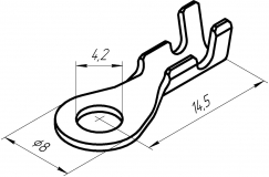 Клемма кольцевая d=4,2 мм сечение 0,5-1,5 кв. мм 4573738526 (КОПИР)